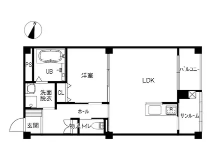 FERIX・ASAGIRI(1LDK/3階)の間取り写真