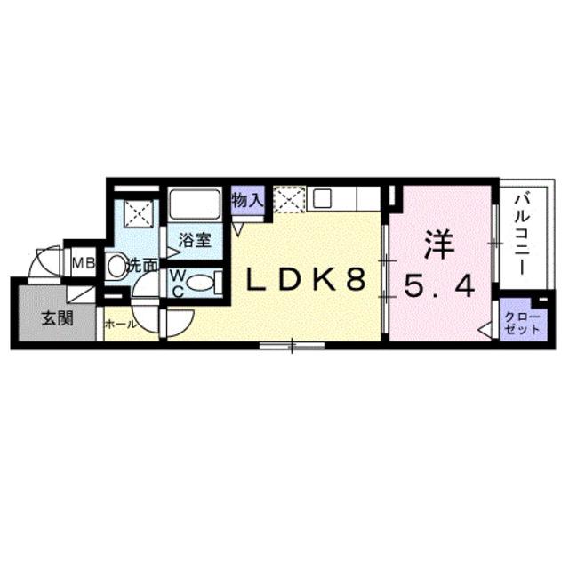 モンテリザイア紀和(1LDK/2階)の間取り写真
