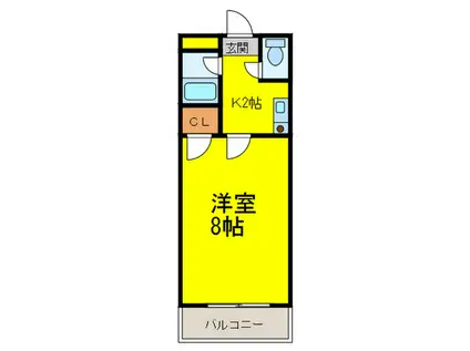 セイワハイツI(1K/3階)の間取り写真