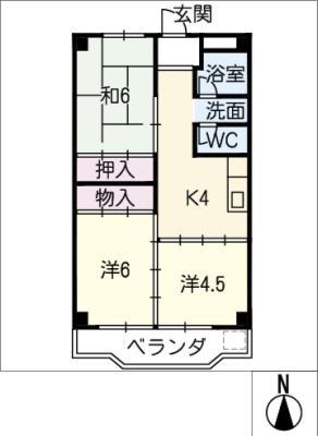 杉野コーポ(3K/5階)の間取り写真