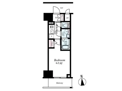 エスリード阿波座ラグジェ(1K/9階)の間取り写真