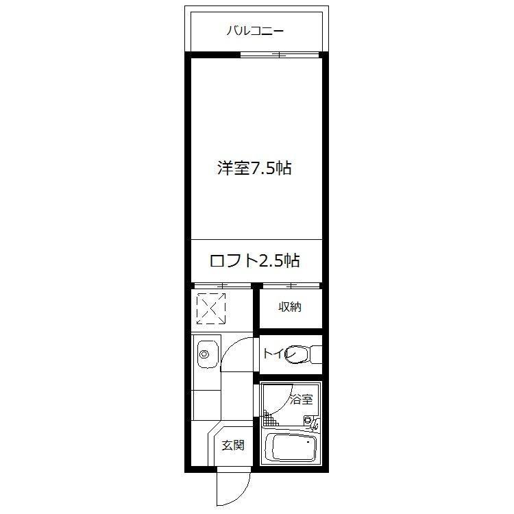 メゾンポラリス(1K/2階)の間取り写真