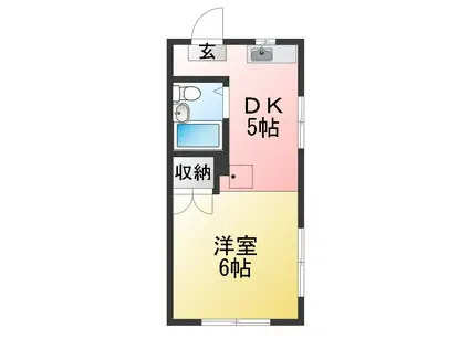 キャロットハウス(1DK/1階)の間取り写真
