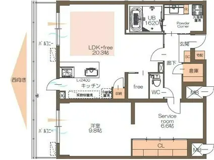 GRANDGRACE富ケ丘(1SLDK/3階)の間取り写真