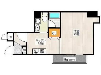 ROMI SKY南久宝寺(1K/6階)の間取り写真