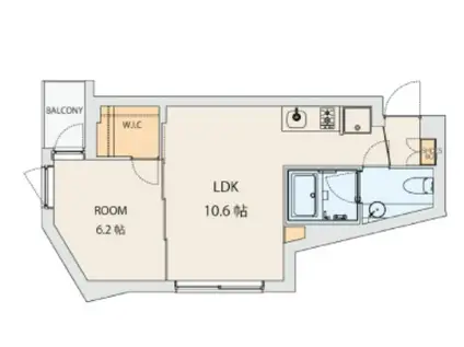 コートモデリア広尾(1LDK/3階)の間取り写真