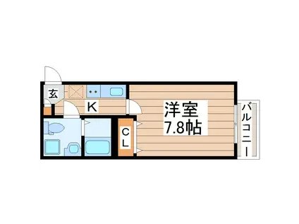 グナーデ・シュテルンII(1K/2階)の間取り写真