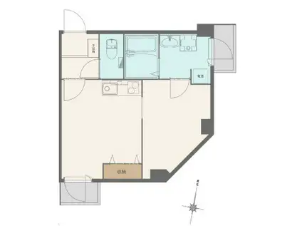 サンビルダープラス磯上ベース(1DK/10階)の間取り写真