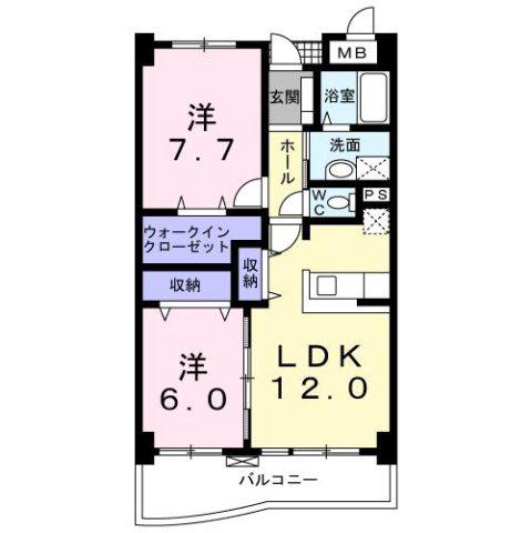 サンリット萩山公園(2LDK/3階)の間取り写真