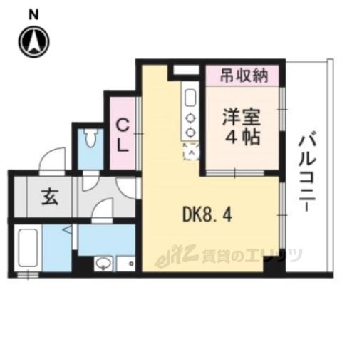 アイカーサ麩屋町(1LDK/4階)の間取り写真