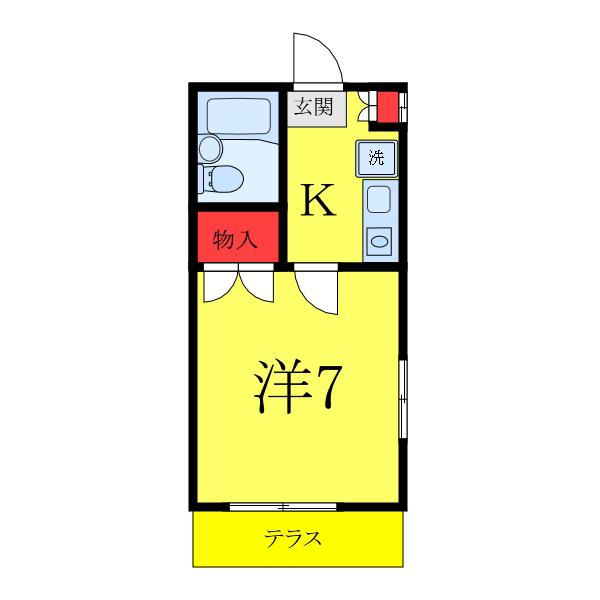 スターフラッツ(1K/1階)の間取り写真