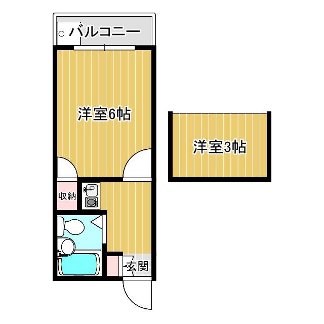 ミントハウス(1K/2階)の間取り写真
