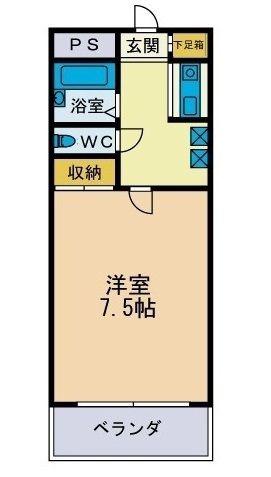 パルム松枝(1K/3階)の間取り写真
