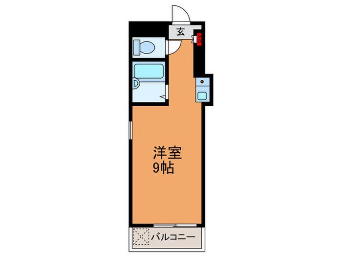 ロックブリッジハイツ(ワンルーム/3階)の間取り写真