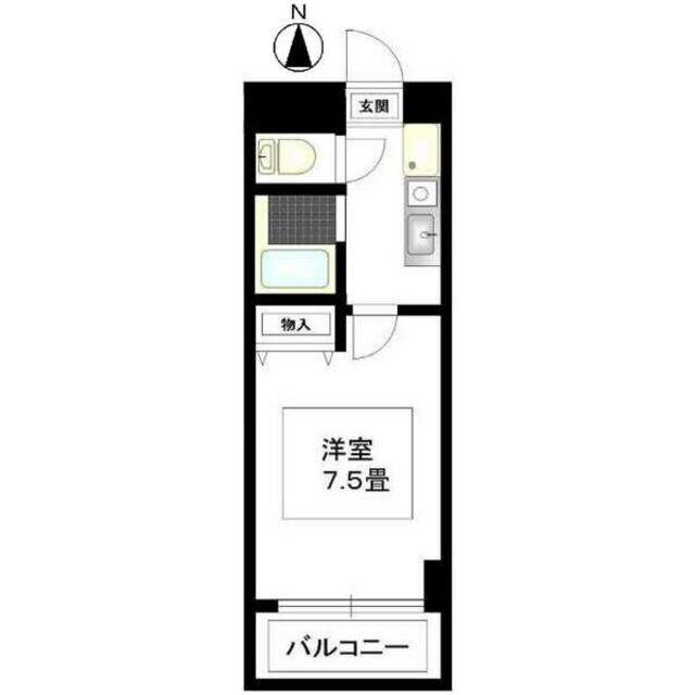 ハピネス高畑(1K/3階)の間取り写真