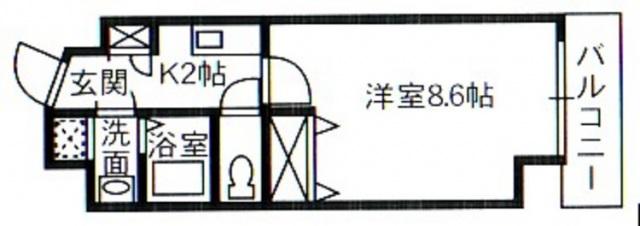 有葵ビル(1K/7階)の間取り写真