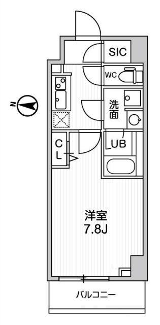 ALTERNA亀戸II(1K/5階)の間取り写真