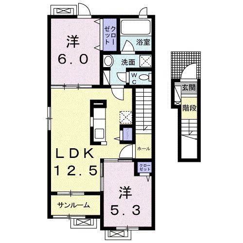 DK A&K I(2LDK/2階)の間取り写真