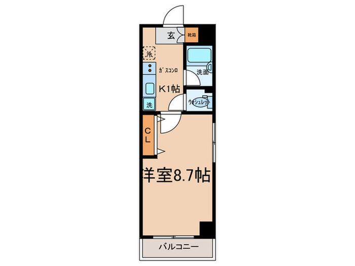 エスペランサ御影III(1K/2階)の間取り写真