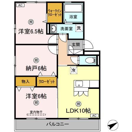 ルミエールT(2LDK/2階)の間取り写真