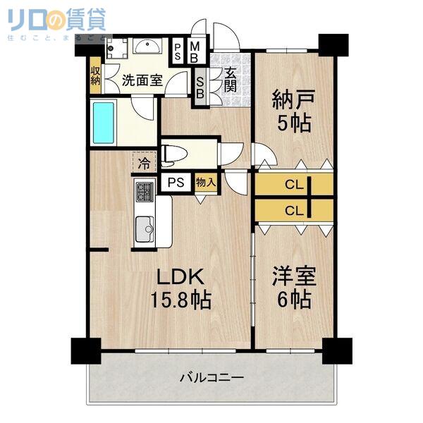 セノアタワー新大阪(2LDK/11階)の間取り写真