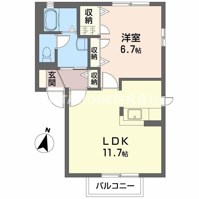 ルーチェ・ベガ A・B(1LDK/1階)の間取り写真