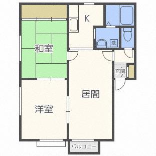 ウィンディア元町(2LDK/1階)の間取り写真