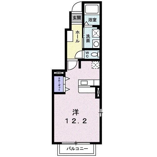 HARADA 2番館 B(ワンルーム/1階)の間取り写真
