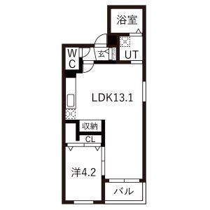 DEVELD荒子(1LDK/3階)の間取り写真