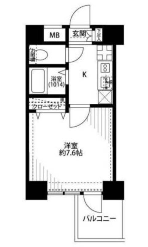 プレール・ドゥーク東京ベイII(1K/8階)の間取り写真