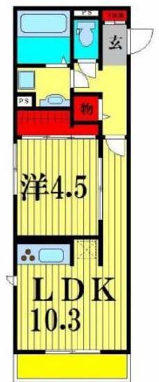 アローヒルズA(1LDK/2階)の間取り写真