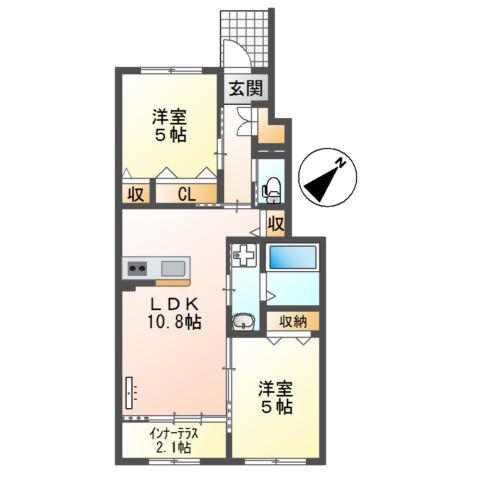 MANA(2LDK/1階)の間取り写真