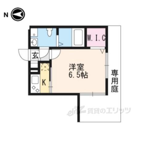 ドエル北白川(1K/1階)の間取り写真