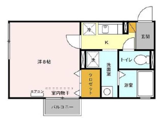 東京メトロ東西線 妙典駅 徒歩8分 2階建 築23年(1K/1階)の間取り写真