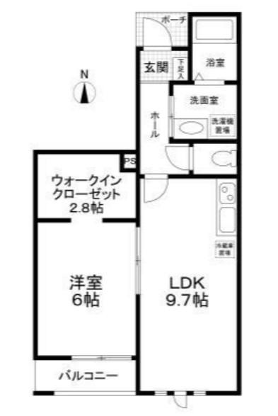 LANAI HOUSE 393 NOAH(1LDK/1階)の間取り写真