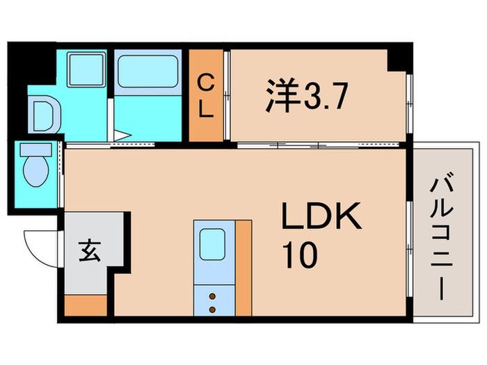 伊丹市中央4丁目PJ(1LDK/10階)の間取り写真