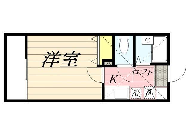 リブレア美野島B棟(1K/2階)の間取り写真