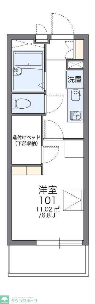 レオパレスつくば(1K/4階)の間取り写真