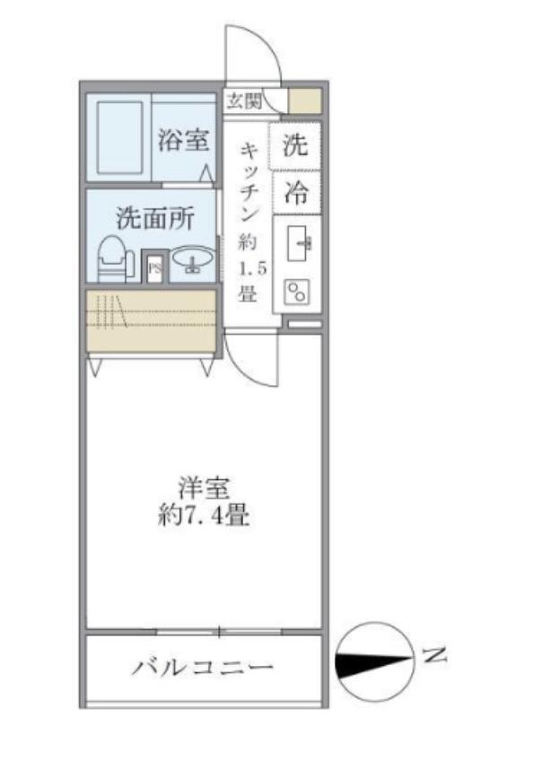 エルスタンザ綾瀬1丁目(1K/2階)の間取り写真