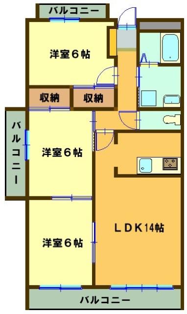 エスプランディール(3LDK/4階)の間取り写真