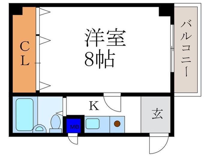 セントラルコーポ竹(1K/2階)の間取り写真
