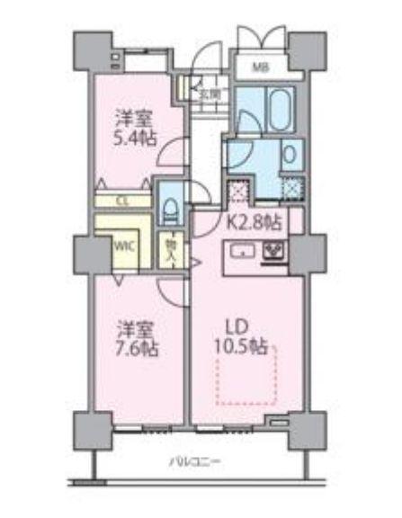 ロイヤルパークスタワー南千住(2LDK/5階)の間取り写真