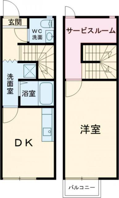 エバーリッチ(1SDK/1階)の間取り写真