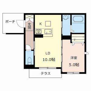 リブレII(1LDK/1階)の間取り写真