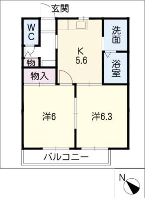 ANGELGRACE(2K/1階)の間取り写真