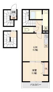 アーバンパーク宮前平ウエスト(1LDK/3階)の間取り写真