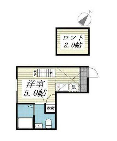 ベイルーム和田町(ワンルーム/2階)の間取り写真