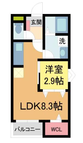 REGIES清荒神I(1LDK/3階)の間取り写真