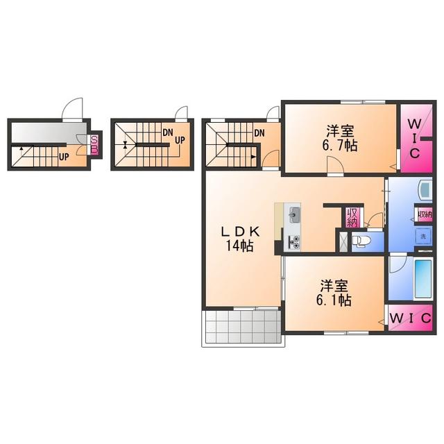 寅林様マンション(2LDK/3階)の間取り写真