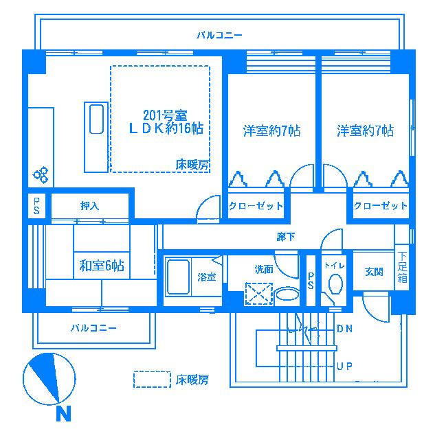 レガシィ菊名(3LDK/3階)の間取り写真